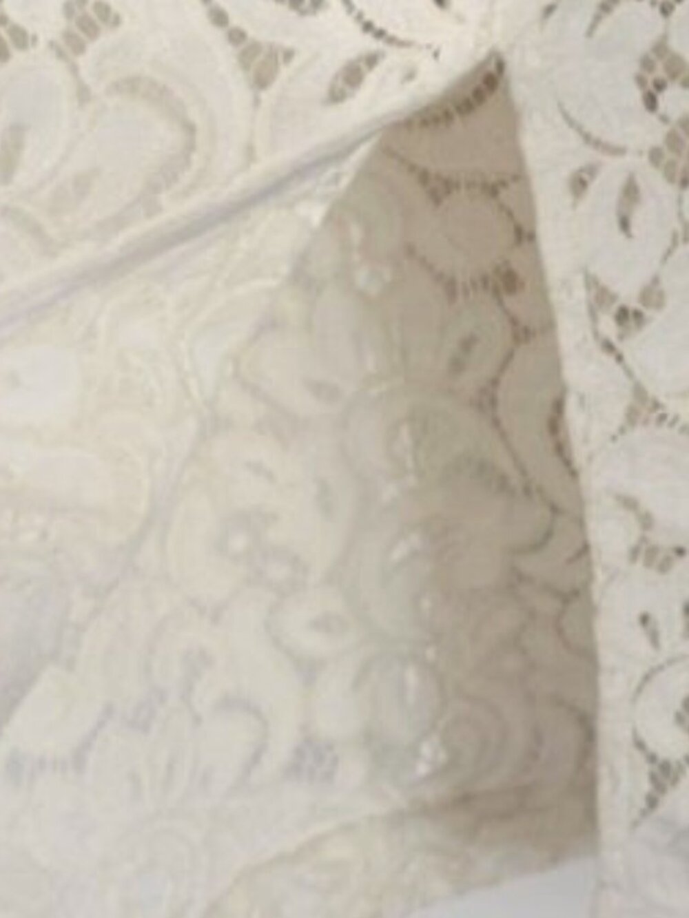Express Ivory Lace Pencil Skirt Sheer Hem Elegant Classic Size 10 - Picture 4 of 9